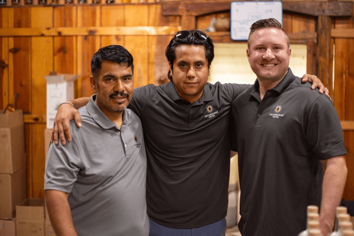 Maestro Sotolero Gerardo Ruelas - Master distiller of Sol2Noches Sotol with co-founders Juan Serrato and Danny McKee.