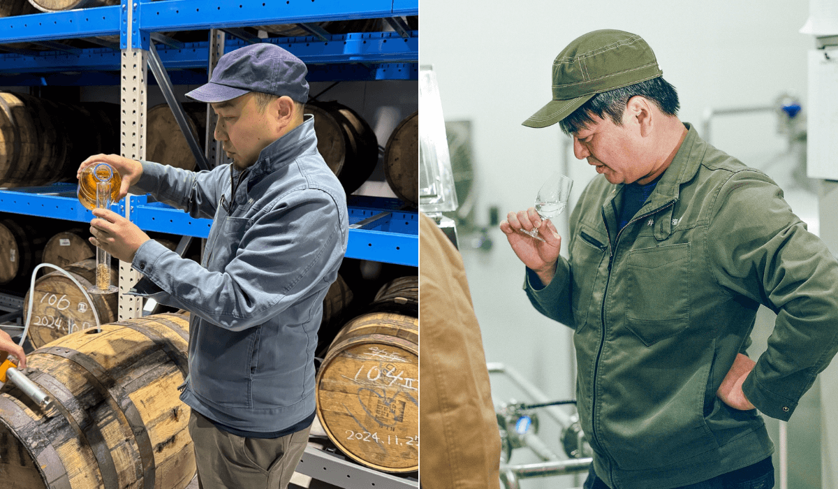 Deputy Head Distiller, Mr. Murofushi and Head Distiller and Blender Yasuhide Seto