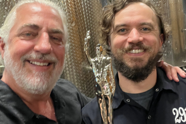 Michael Myers with Head Distiller Eric Jett