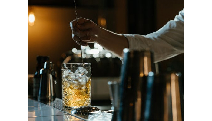 Bartender creating a drink