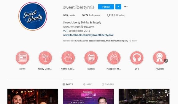SWEET LIBERTY DRINKS & SUPPLY COMPANY Miami Instagram