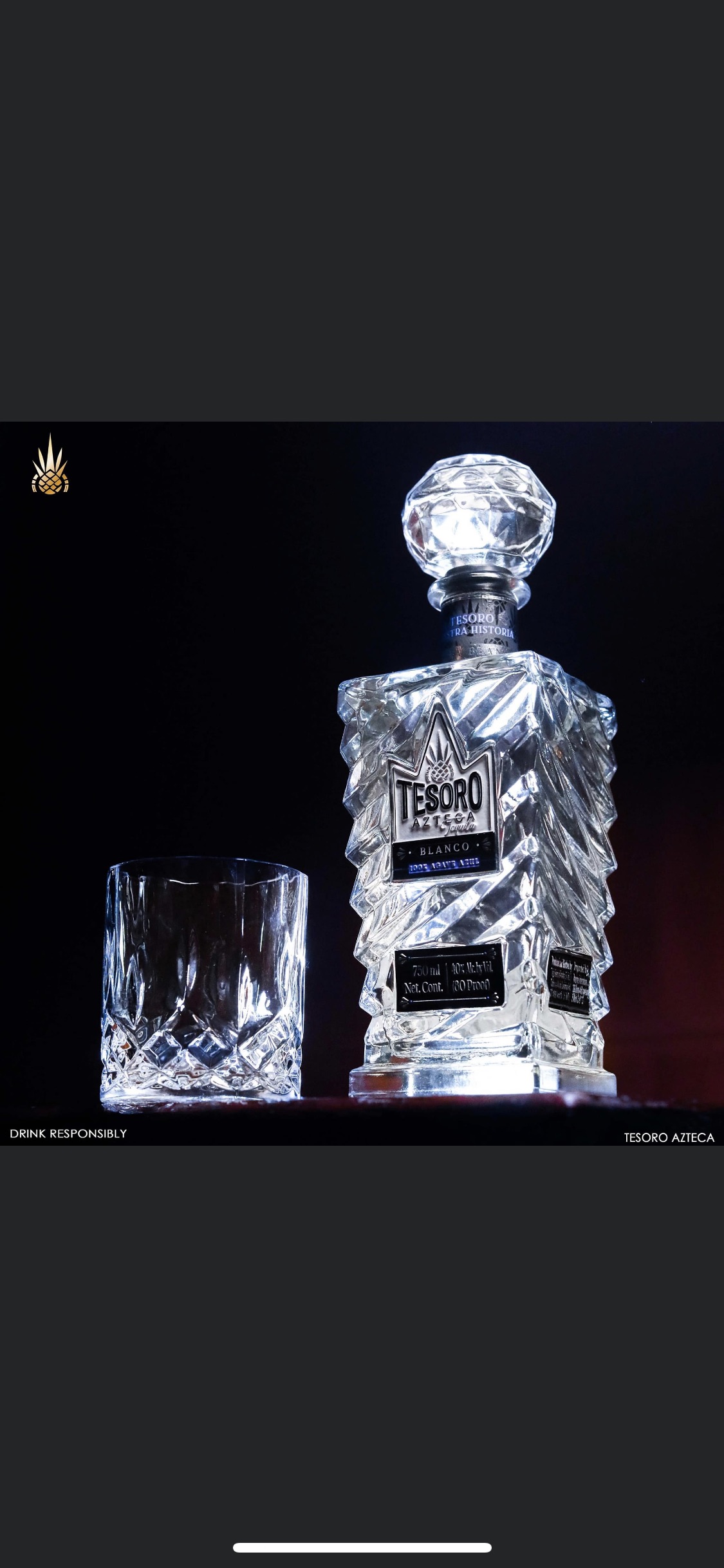 Tequila Tesoro Azteca Tequila Blanco from Mexico Winner of Silver