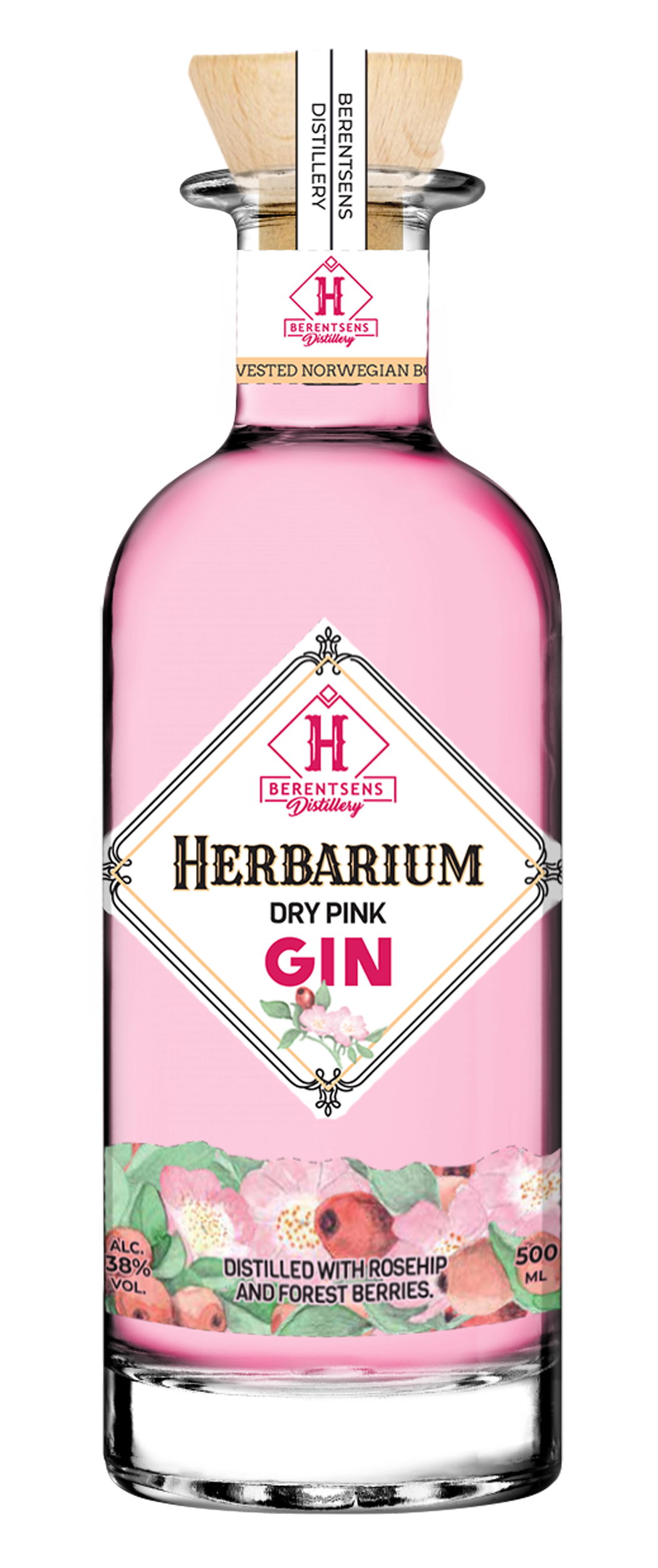 Herbarium Dry Pink Gin from Norway Winner of Silver medal at the