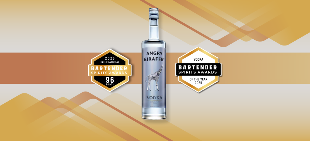Photo for: Angry Giraffe Premium Vodka won Best Vodka Award at the 2025 International Bartender Spirits Awards