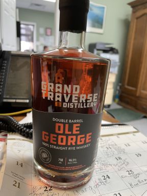 Logo for: Grand Traverse Distillery Double Barrel Ole George 100% straight Rye Whiskey
