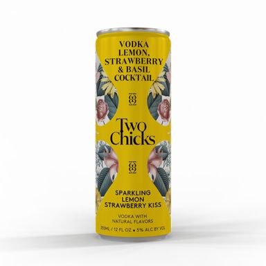 Logo for: Two Chicks Cocktails - Sparkling Lemon Strawberry Kiss