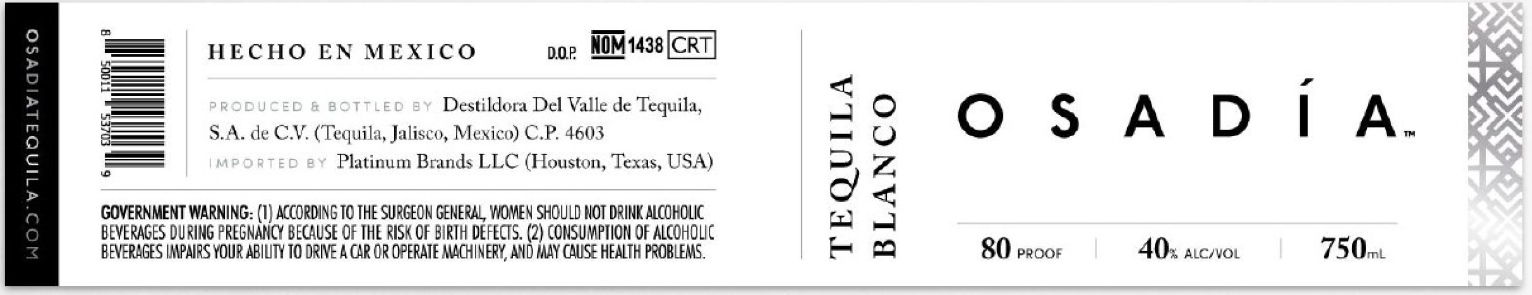 Photo for: Osadia Tequila Blanco